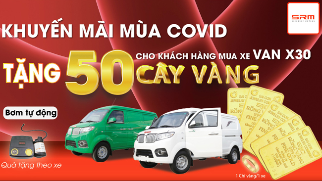“Cơn lốc quà tặng” nhận ngay 1 chỉ vàng 9999 khi mua xe VAN X30